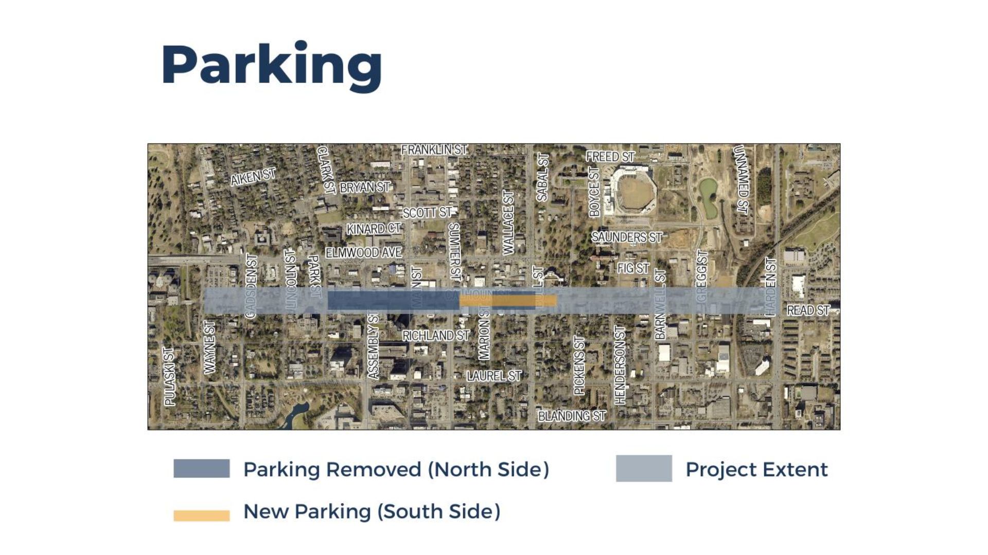 Calhoun Street has undergone significant changes from Wayne to Gregg in order to make the area more secure and convenient to get around