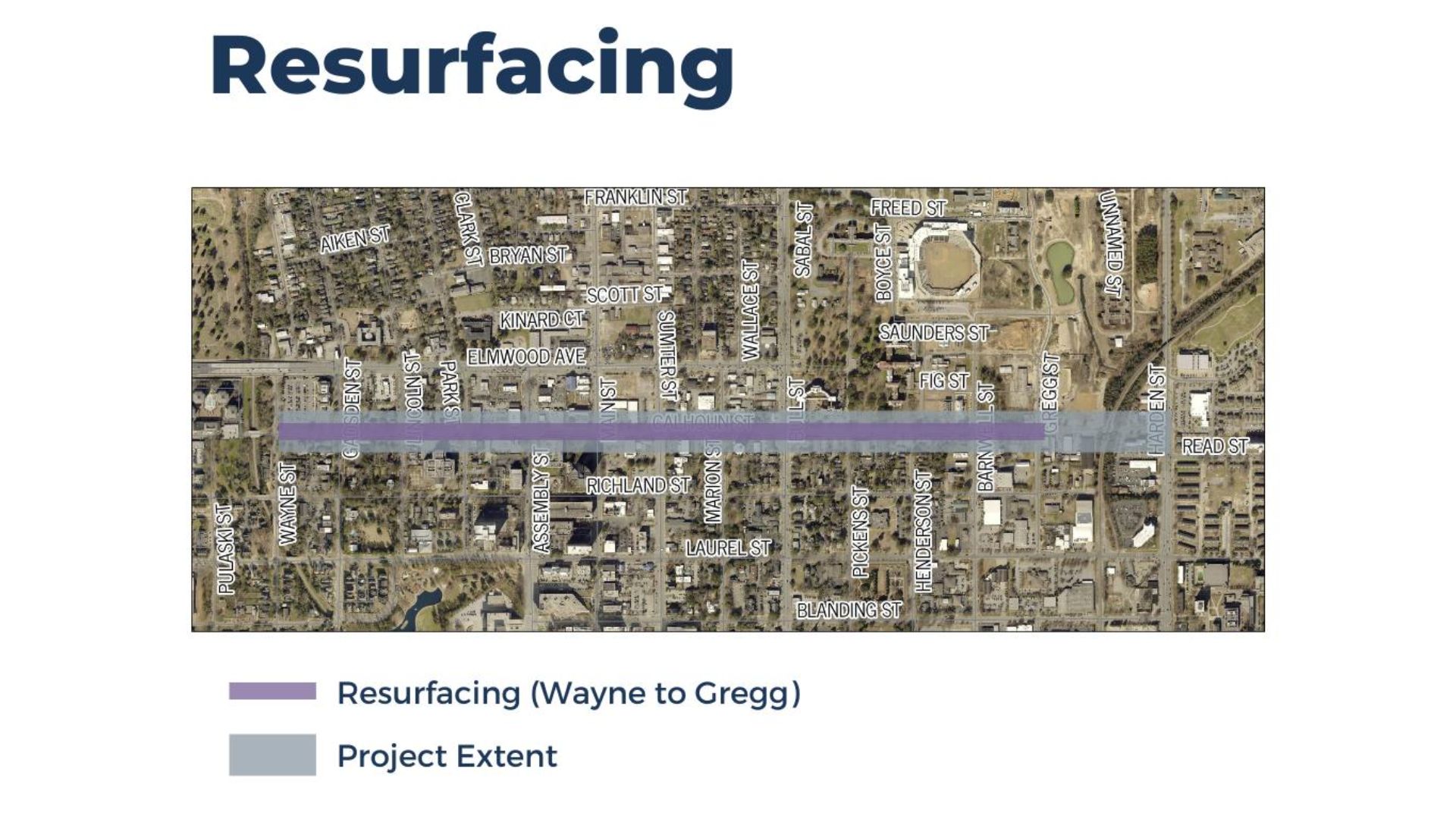 Calhoun Street has undergone significant changes from Wayne to Gregg in order to make the area more secure and convenient to get around