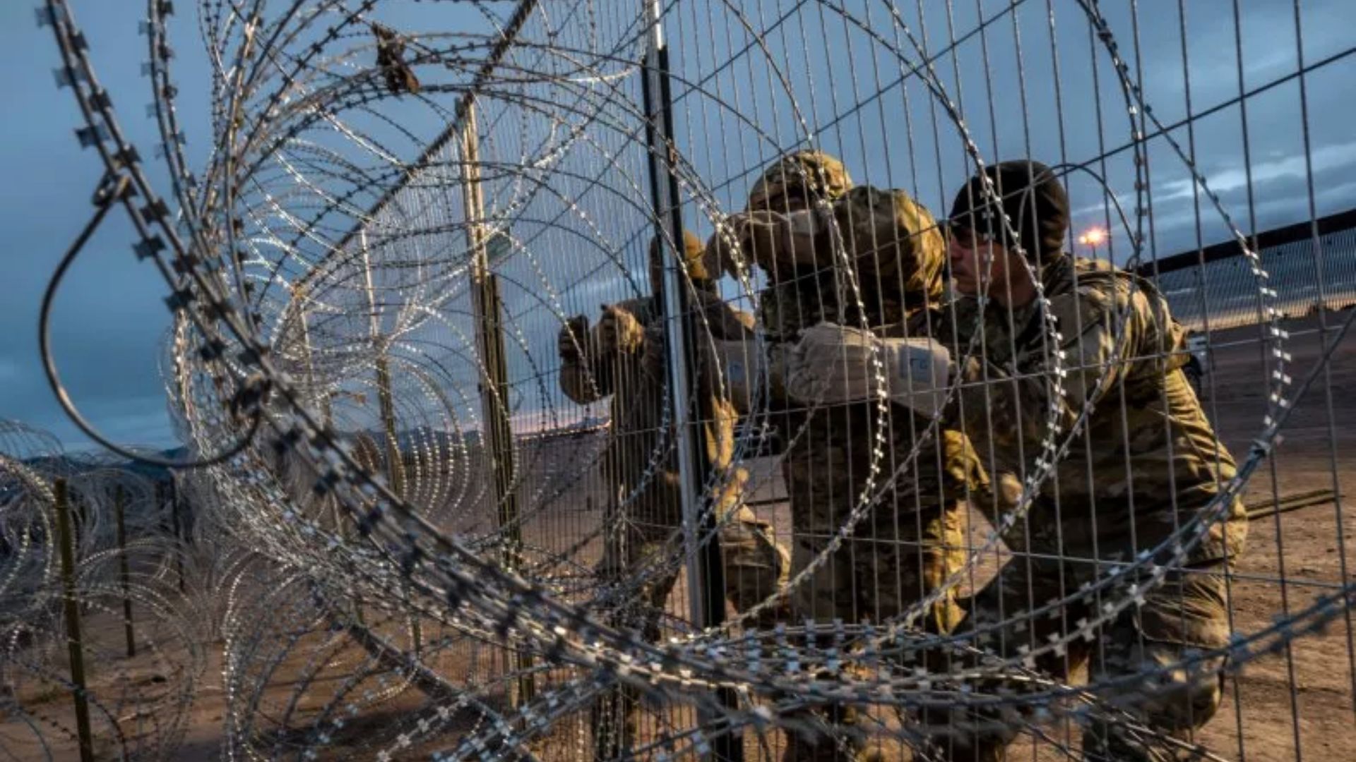 Texas authorities have been seen in a video installing a new "anti-climb" fence along the U.S.-Mexico border near El Paso