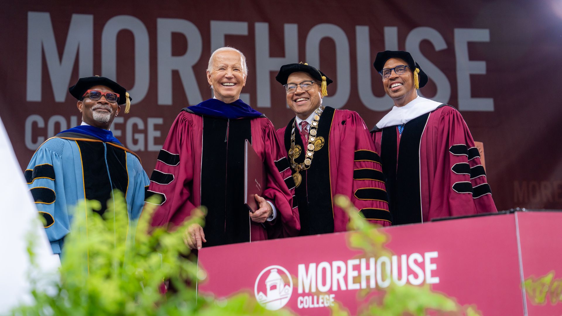 Some students protested President Biden at Morehouse College in Georgia while giving the commencement speech drawing mixed reactions