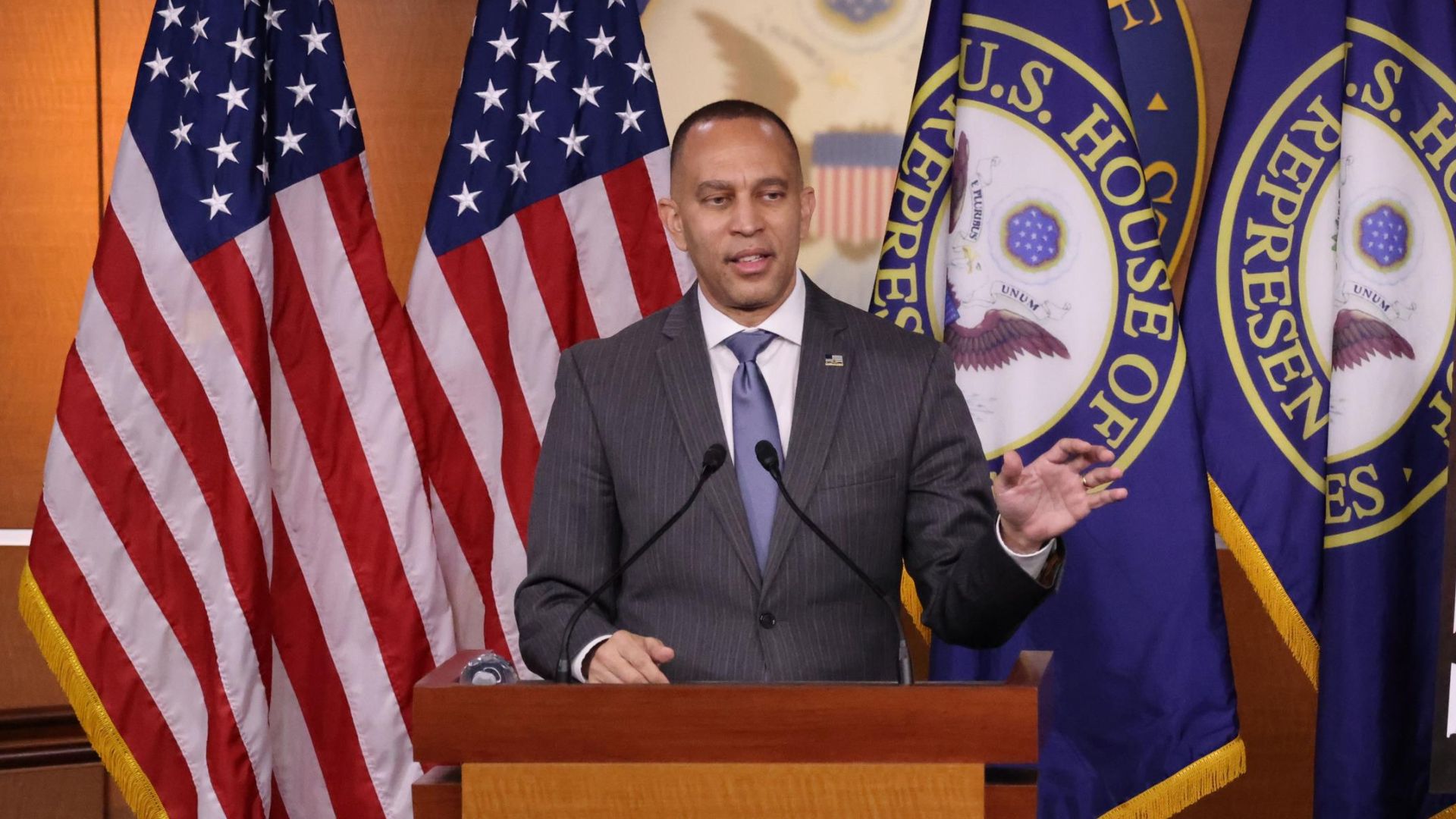 House Minority Leader Hakeem Jeffries of New York found himself at the center of a fast-moving political storm Saturday after a sharp social media post aimed at Republicans was followed hours later by gunfire at the White House Correspondents’ Dinner in Washington, D.C.
