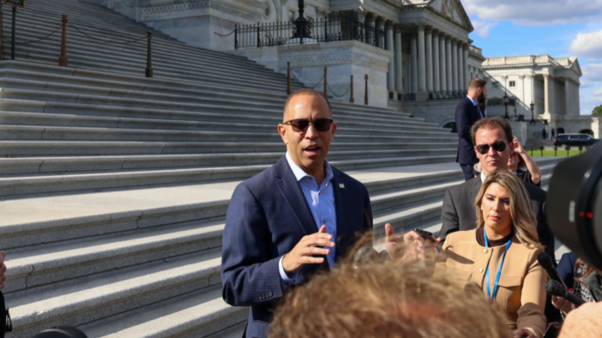House Minority Leader Hakeem Jeffries of New York found himself at the center of a fast-moving political storm Saturday after a sharp social media post aimed at Republicans was followed hours later by gunfire at the White House Correspondents’ Dinner in Washington, D.C.